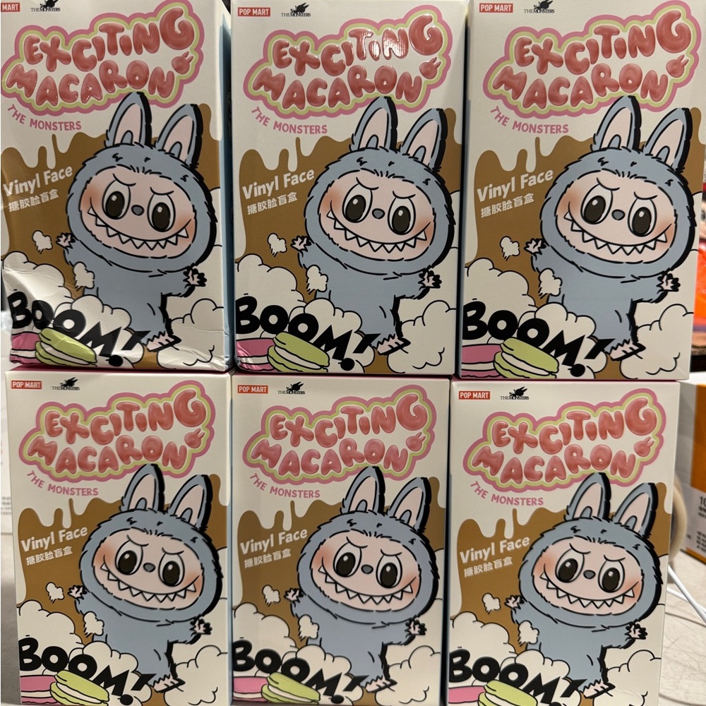 Authentic Pop Mart Exciting Macaron Labubu The Monsters Vinyl Face Doll BlindBox
